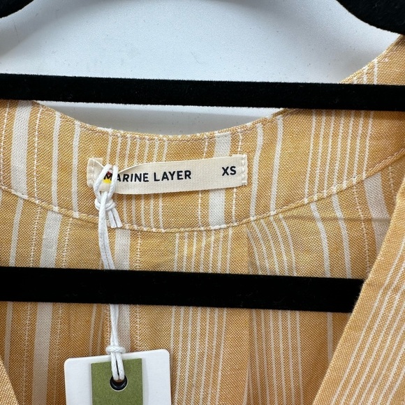 NEW WITH TAGS MARINE LAYER BALI oversized stripe midi coastal linen dress NWT XS - Picture 6 of 12